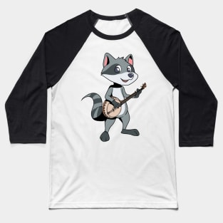 Cartoon raccoon playing banjo Baseball T-Shirt